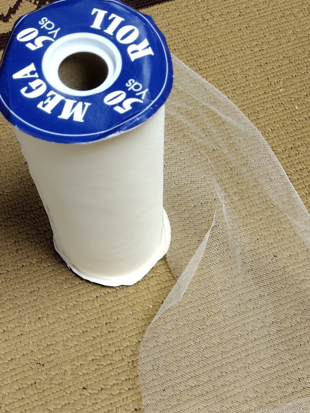 3/$21 Roll Ivory Tulle Fabric for Party Decor